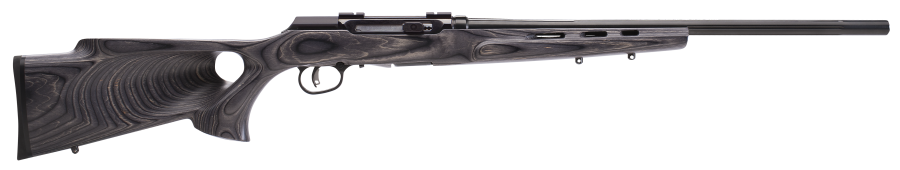 Savage Arms 47005 A17 Target Full Size 17 HMR 10+1 22" Black Heavy Fluted Barrel, High Luster Drilled & Tapped Carbon Steel Receiver, Satin Gray Thumbhole Laminate Stock, Right Hand