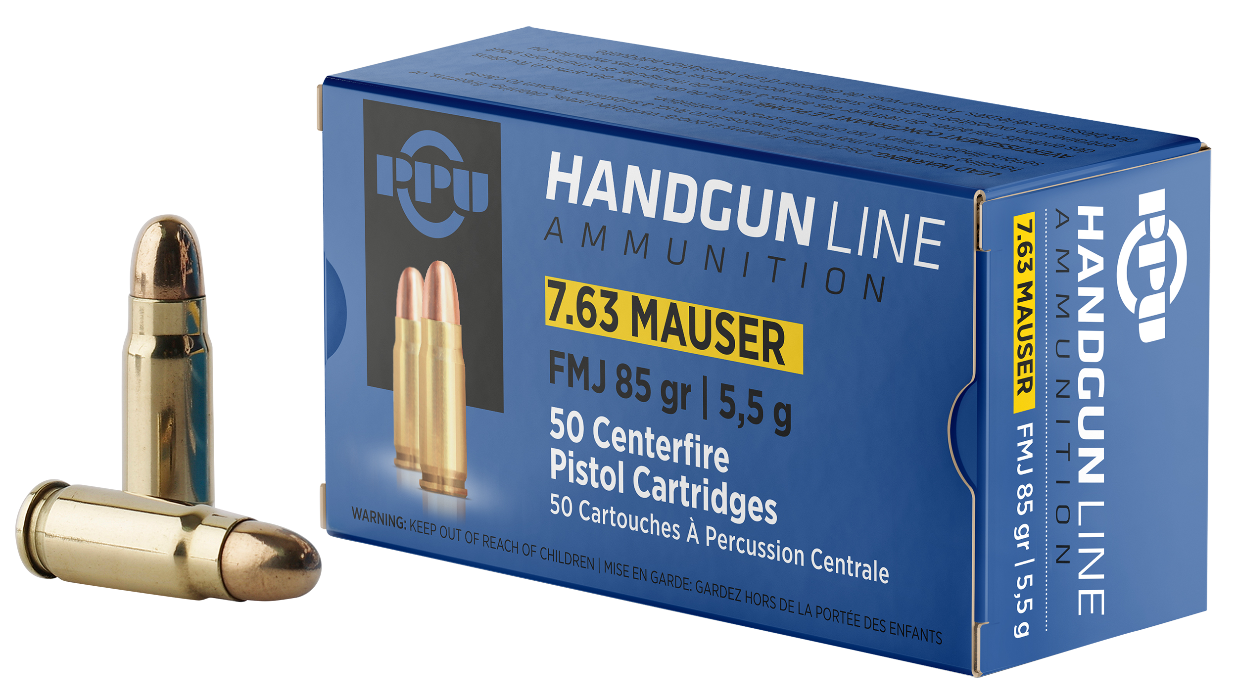 PPU PPH763 7.63MAU 85 FMJ 50/10
