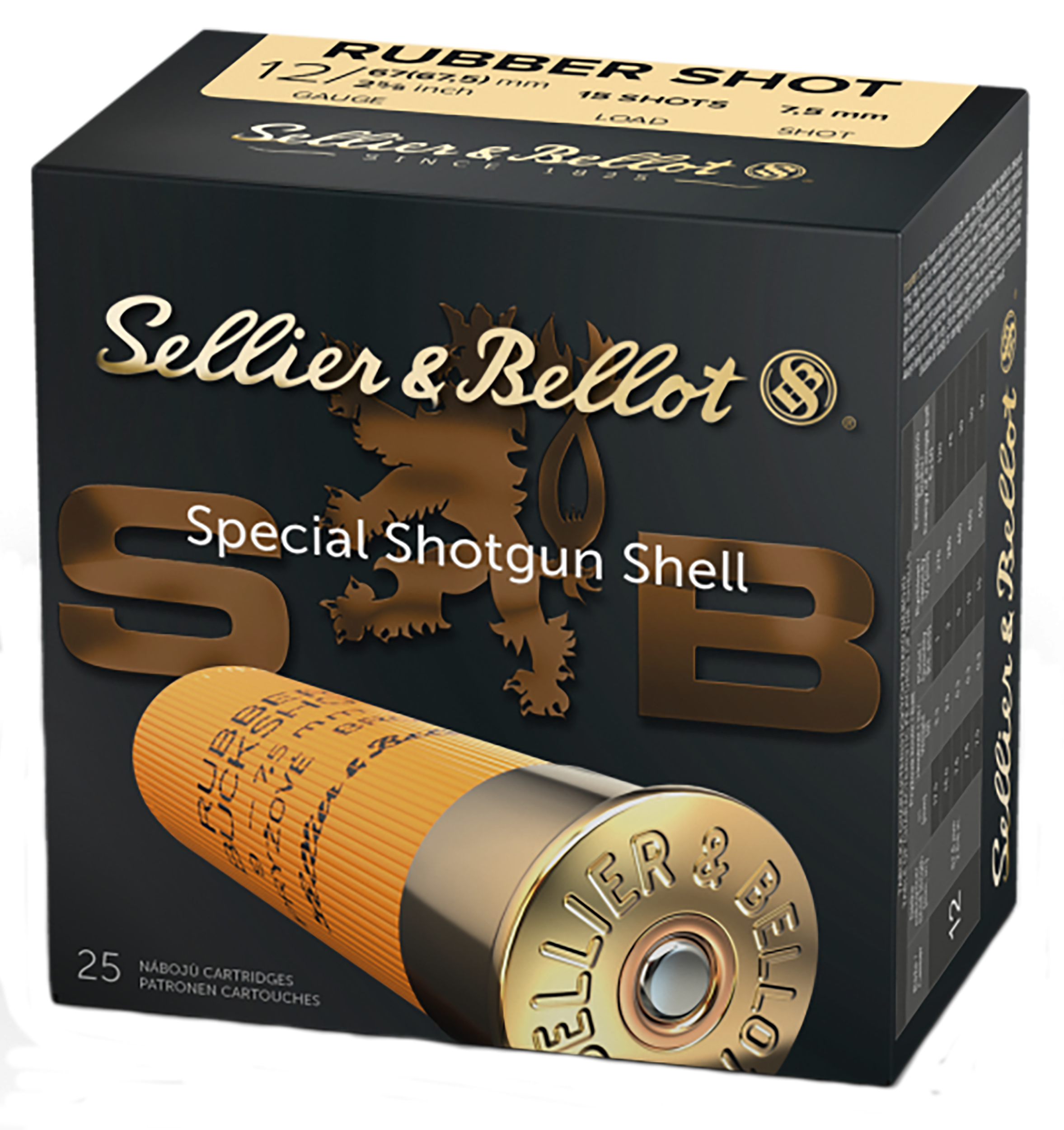 S&B SB12RSA 12GA BUCK RUBBER 25/10