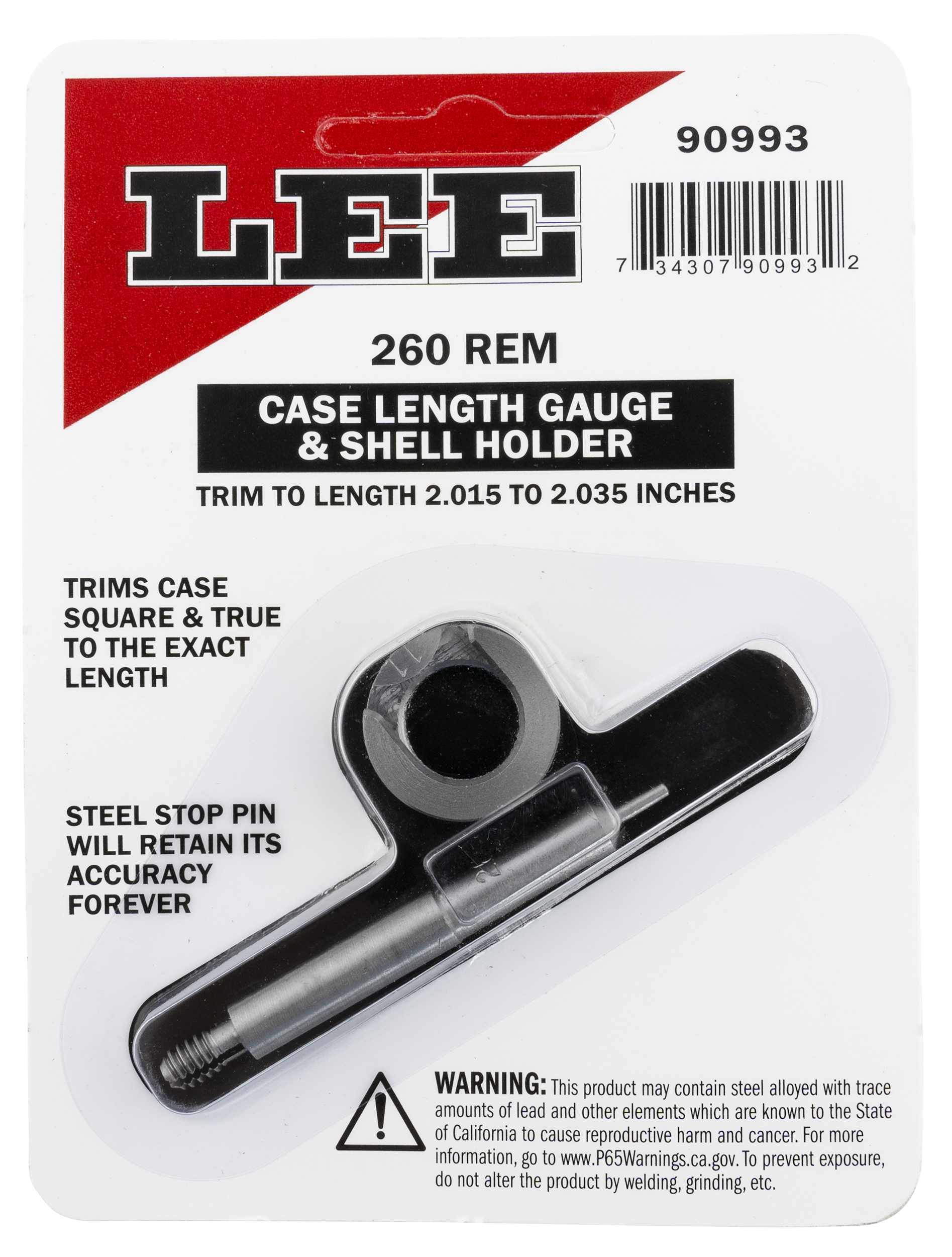 LEE 90993 GAUGE/HOLDER 260 REM