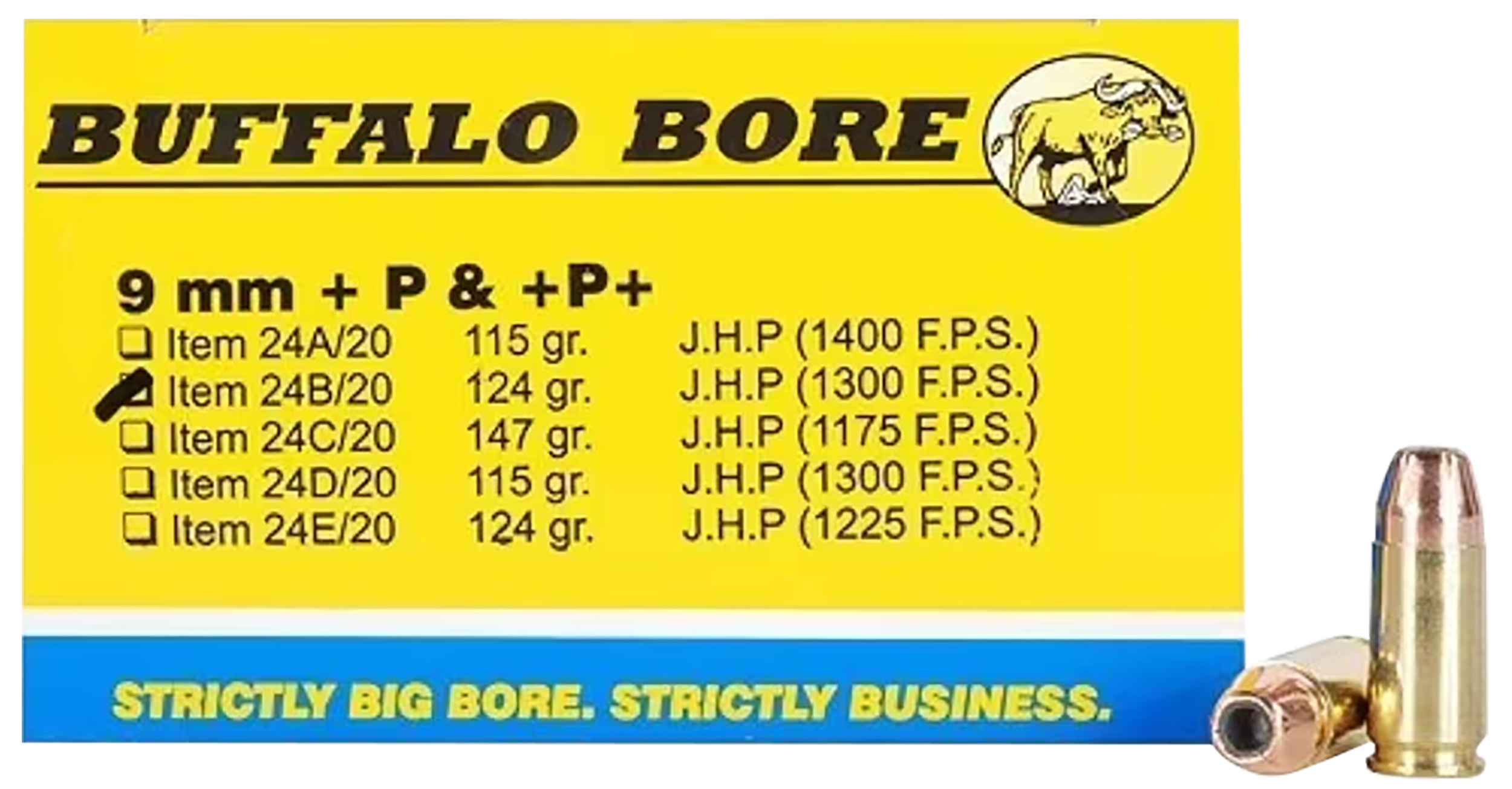 BBA 24B/20 9MM +P+ 124 JHP 20/12