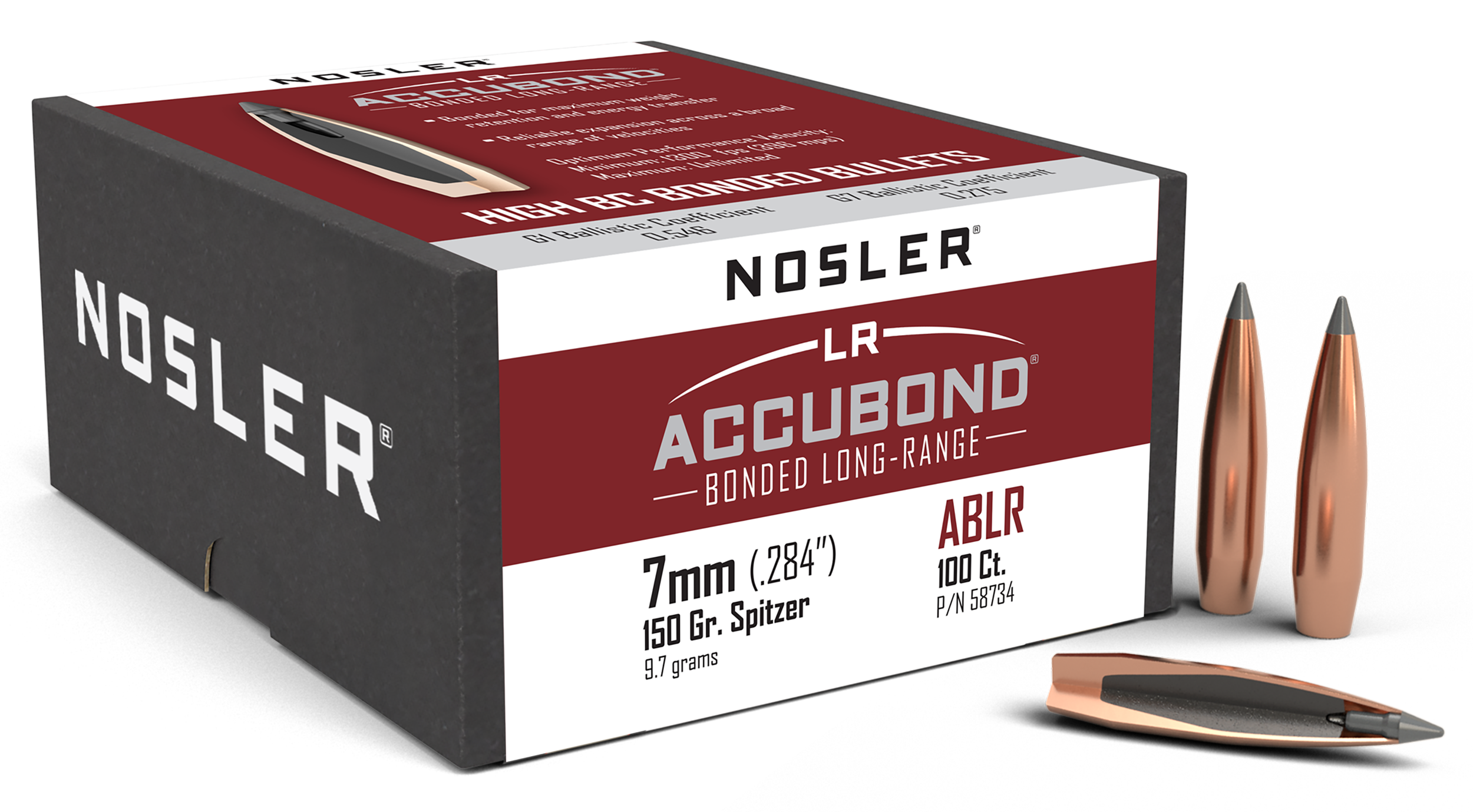 NOS 58734 ACCUBOND LR .284 150 SP 100