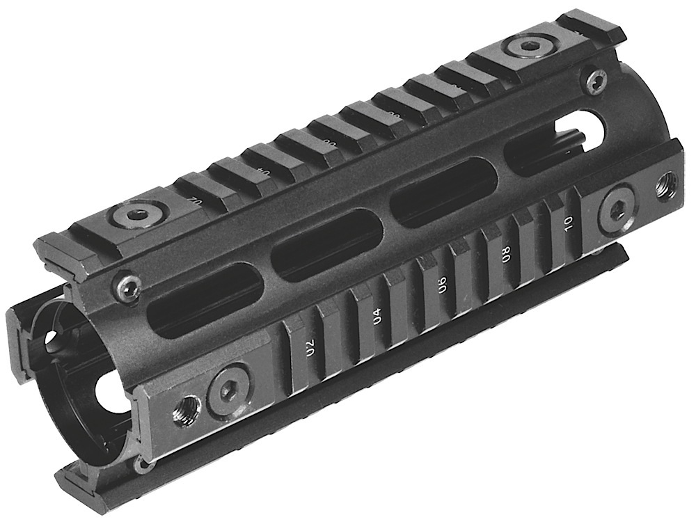 NcStar MAR4S Quad Rail Carbine Length AR-15 Black Hardcoat Anodized Alum...