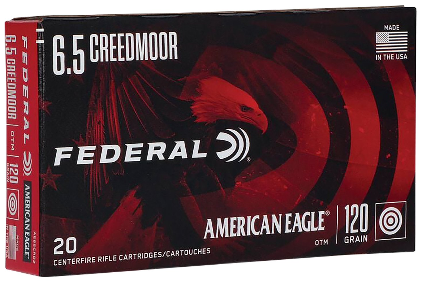 Federal AE65CRD2 American Eagle Rifle 6.5Creedmoor 120gr Open Tip Match 20 Per Box/10 Case