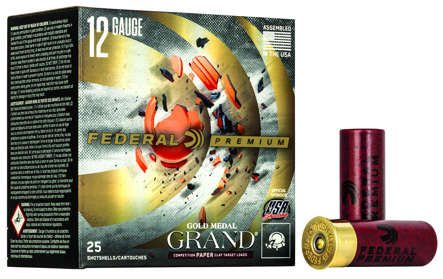Federal GMT11875 Premium Gold Medal Paper 12Gauge 2.75 1 1/8oz 7.5Shot 25 Per Box/10 Case