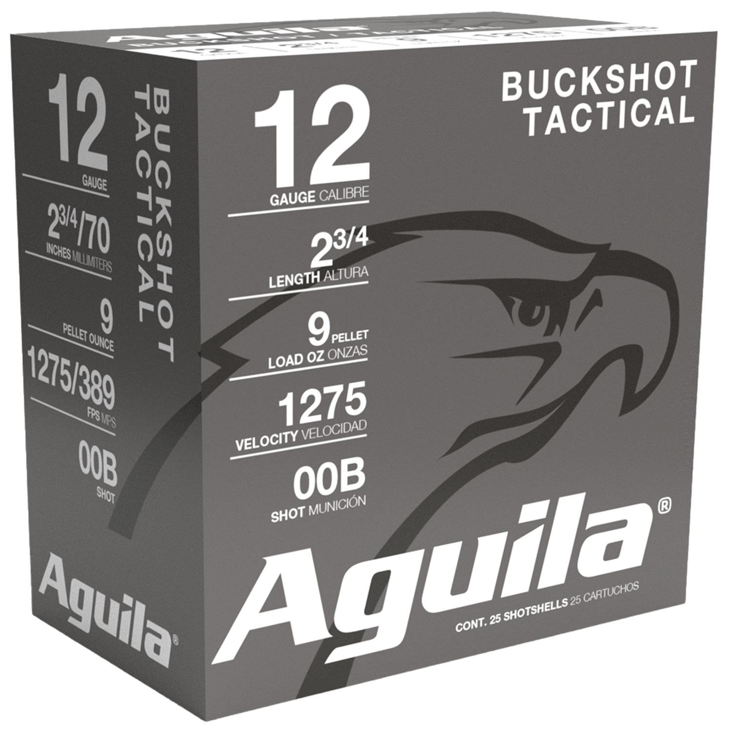 Aguila 1CHB1320 Buckshot High Velocity 12 Gauge 2.75" 00 Buck Shot 25 Per Box/ 10 Cs