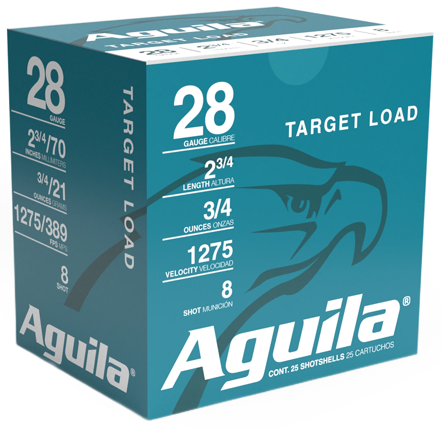 Aguila 1CHB2878 Target Load Competition 28Gauge 2.75 3/4oz 8Shot 25 Per Box/20 Case