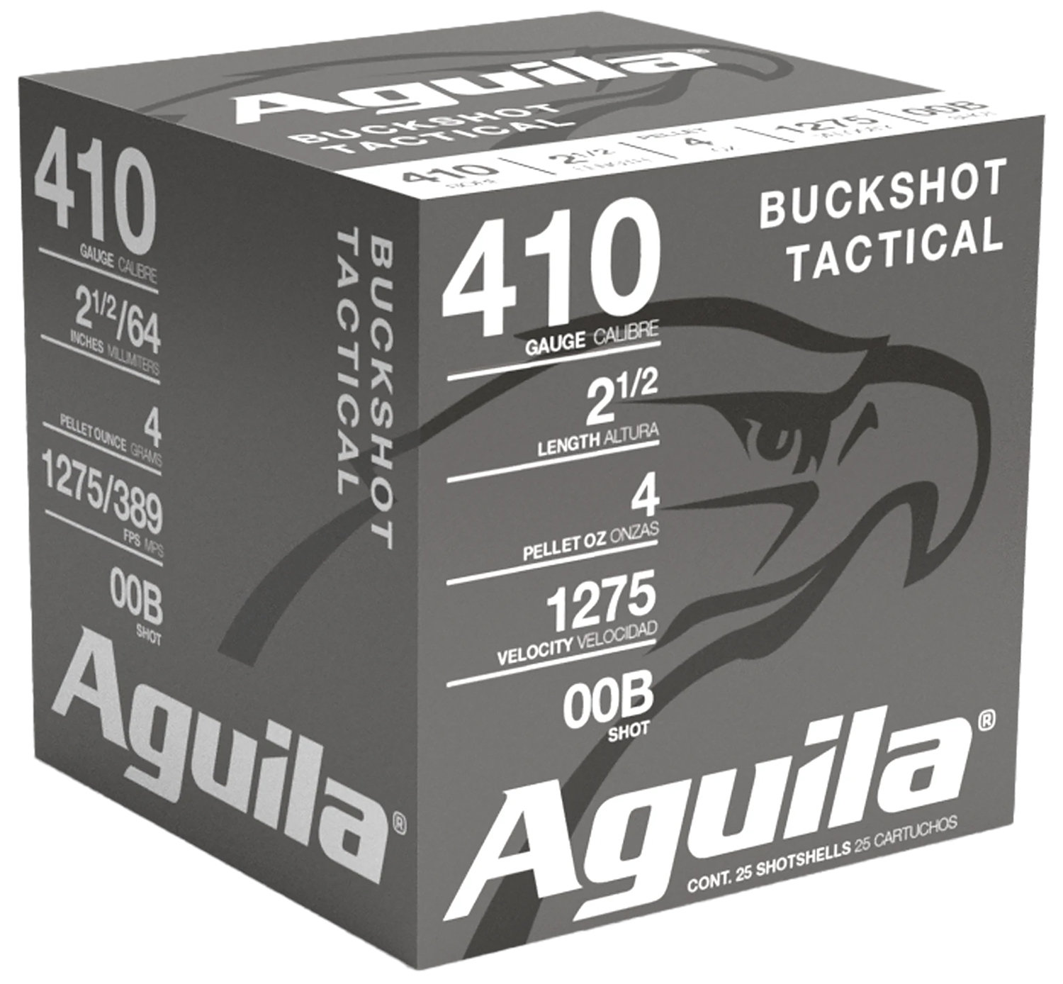Aguila 1C4100BA Buckshot High Velocity 410Gauge 2.50 1/2oz 00Buck Shot 25 Per Box/20 Case