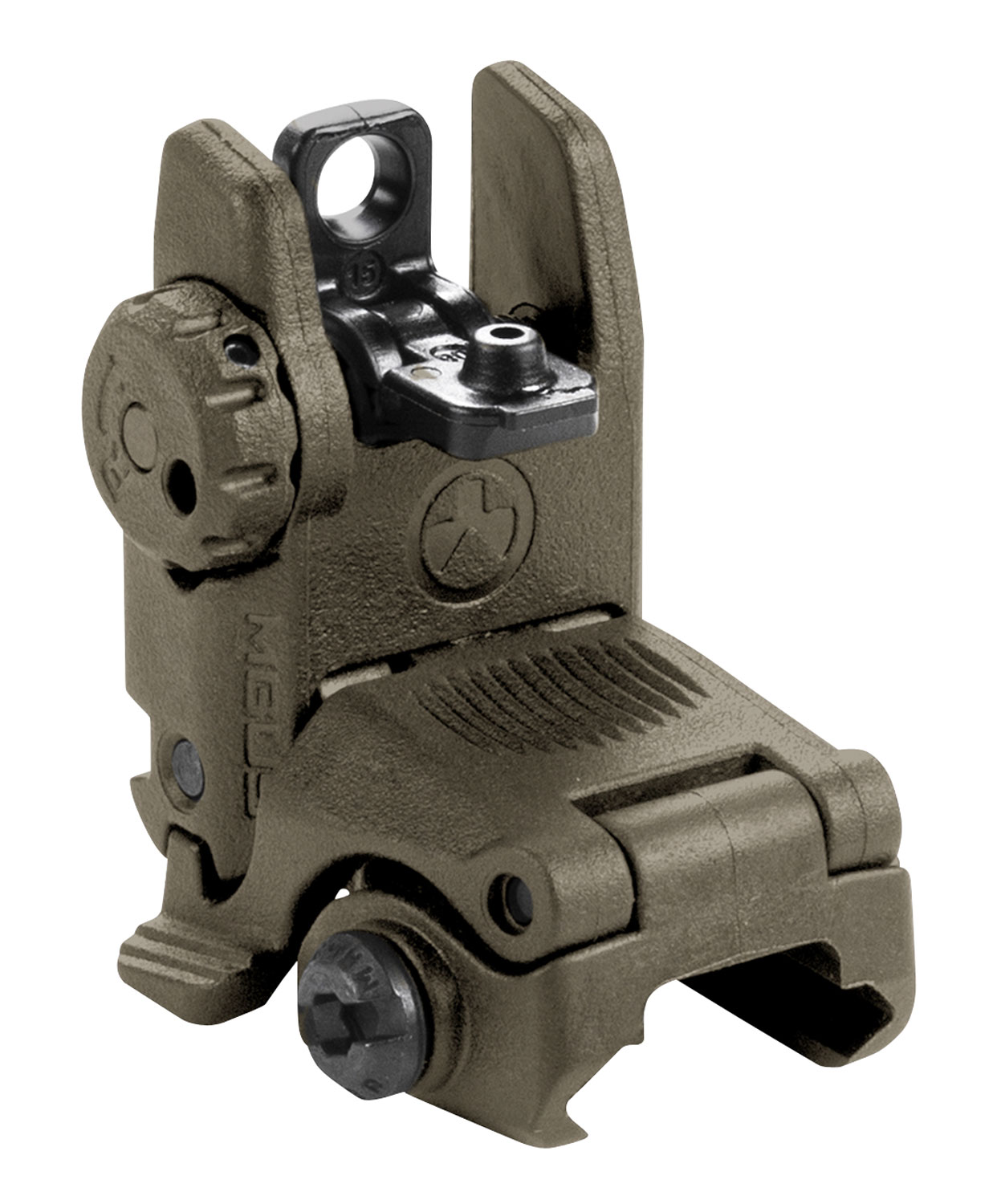 Magpul MAG248-ODG MBUS Sight Rear  Olive Drab Green Polymer, Spring-Loaded Flip Up for AR-15/ M16 Magpul MAG248-ODG MBUS Sight Rear  Olive Drab Green Polymer, Spring-Loaded Flip Up for AR-15/ M16