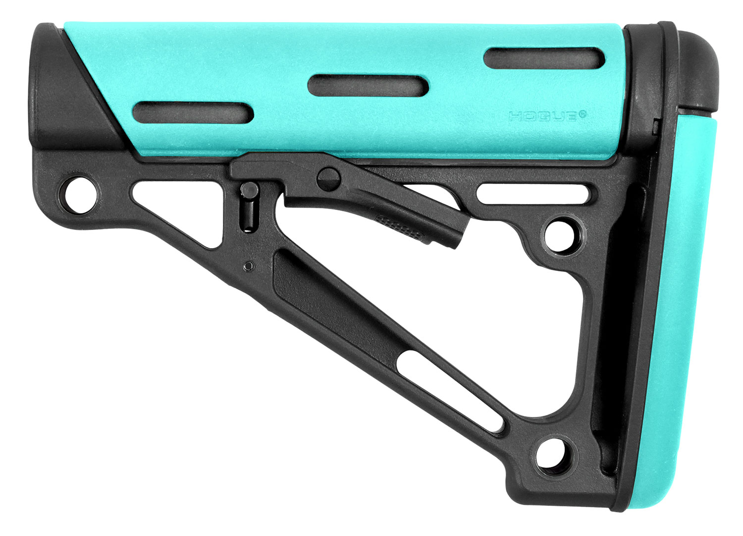 Hogue 13440 OverMolded Collapsible Buttstock Aqua Rubber Black Synthetic