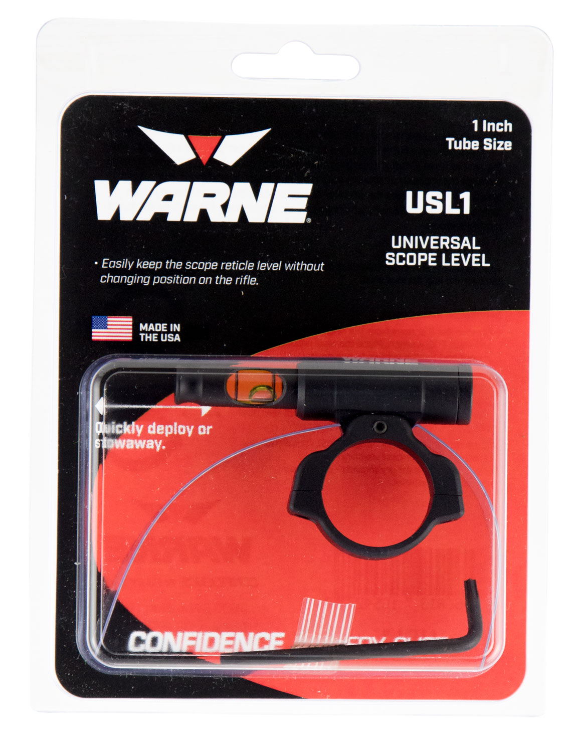 Warne USL1 Universal Scope Level 1" Tube Aluminum Black