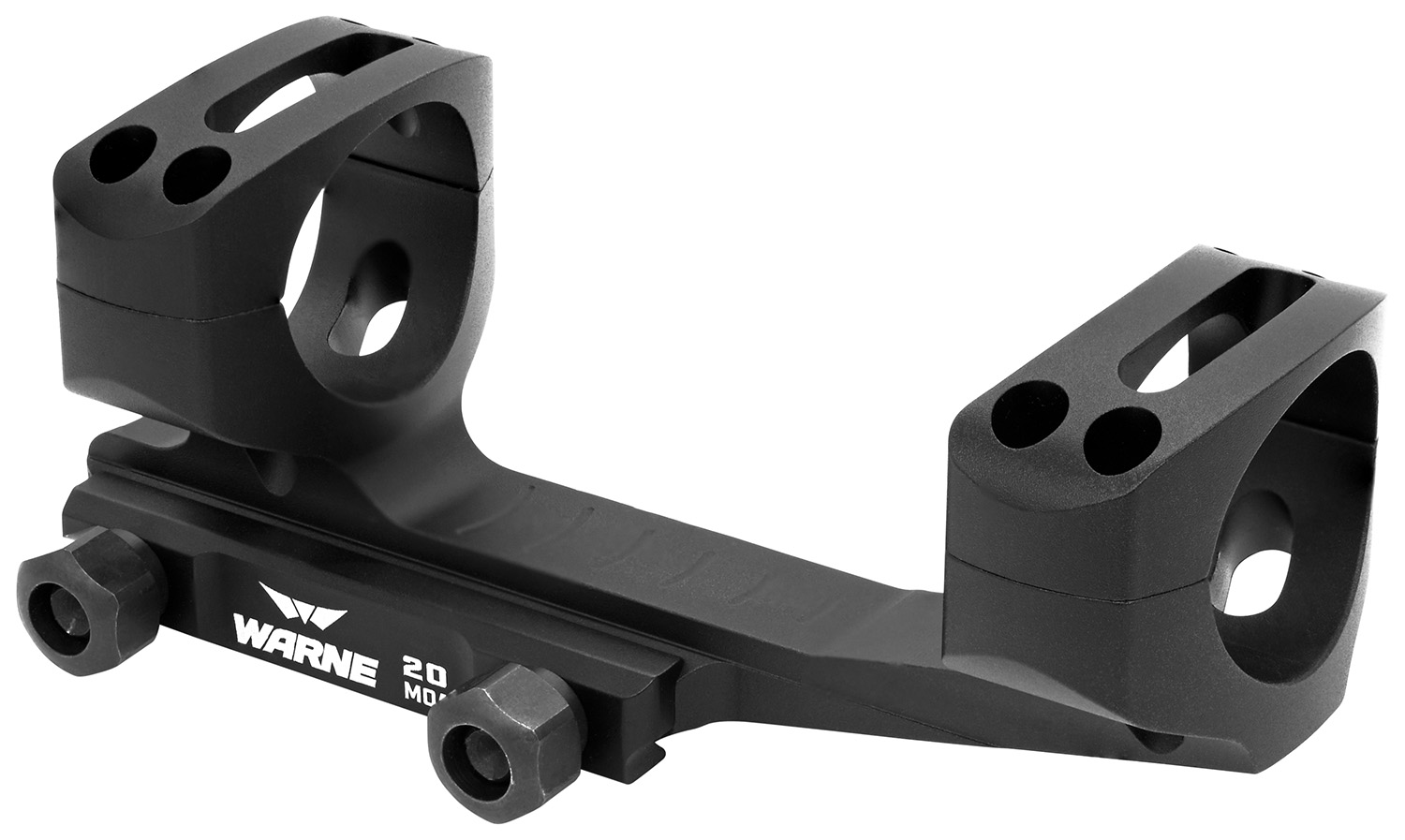 Warne LRSKEL30TW Skeletonized Scope Mount/Ring Combo Extended Black Anodized 30mm Tube MSR Ultra High Rings 20 MOA