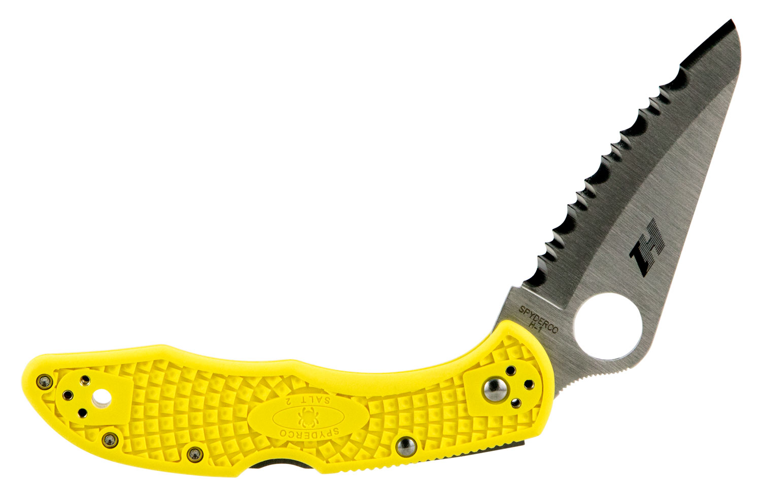 Spyderco C88SYL2 Salt 2 3" Serrated H1 Steel Blade Yellow FRN Handle