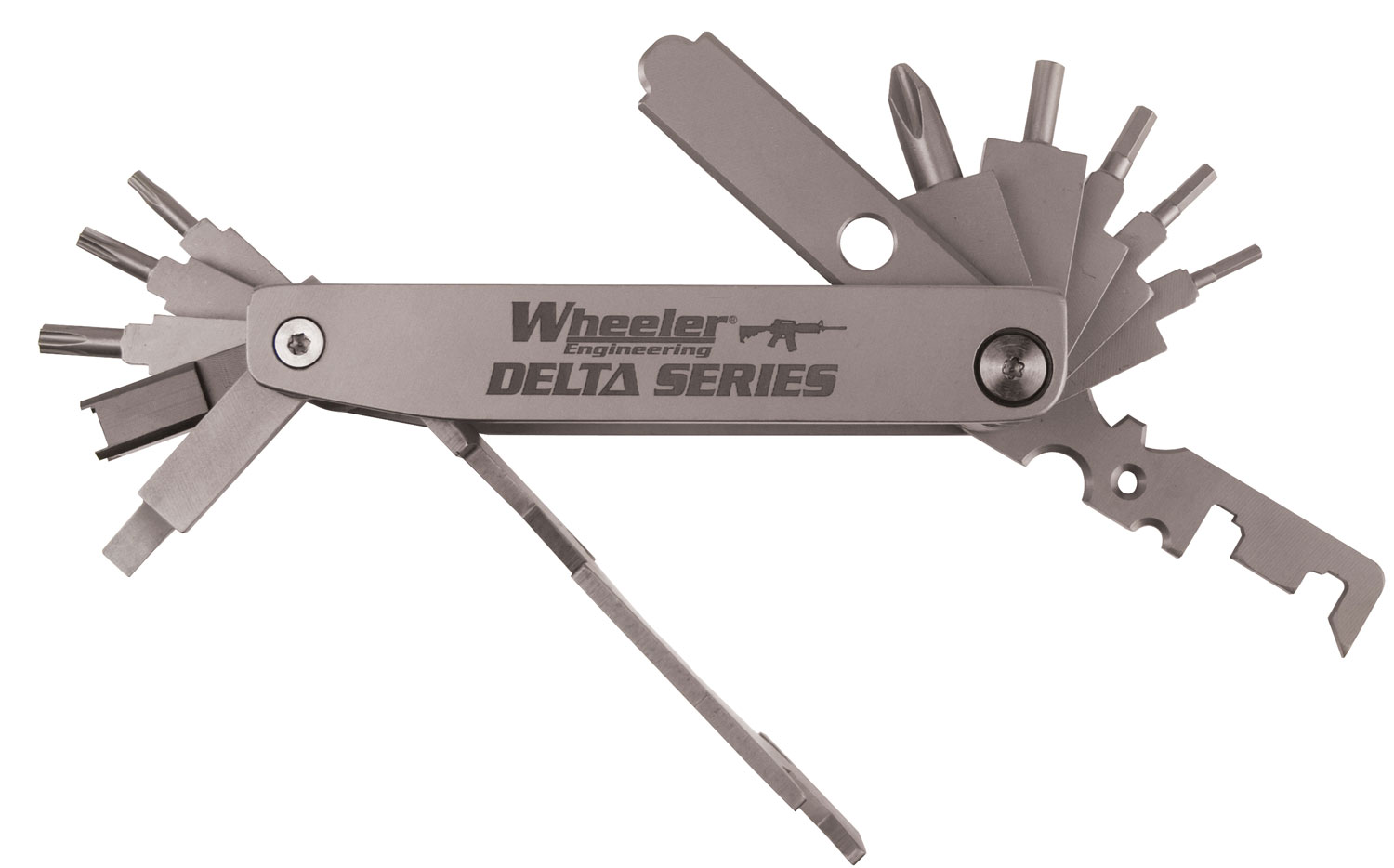 Wheeler Delta Series Compact Multi-Tool, Stainless Steel, Satin Finish, AR Platform, Includes Nylon Belt Sheath - Wheeler
