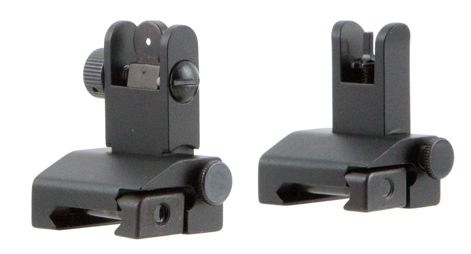 TacFire IS002 Pop Up Iron Sights-Spring Loaded Black Anodized Flip f...