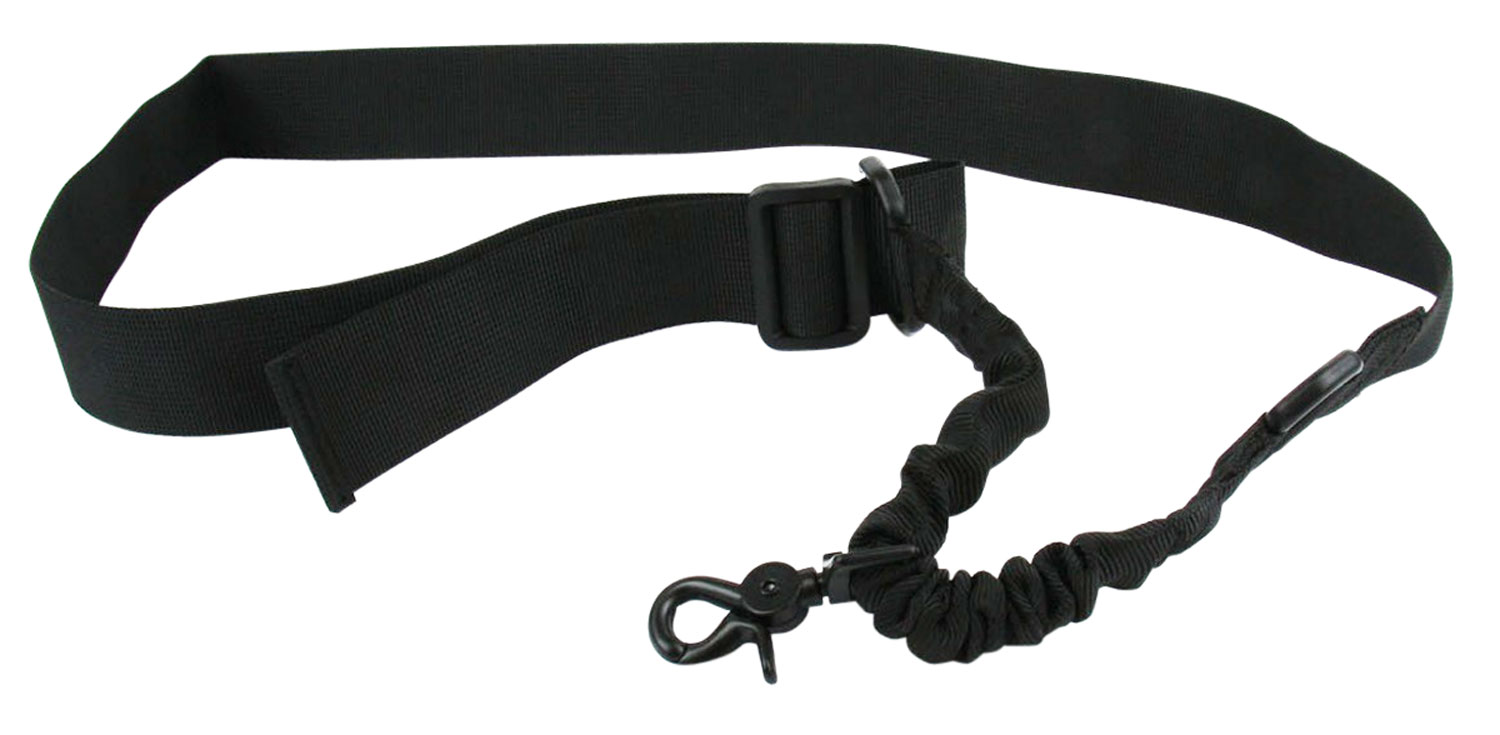 TacFire SL001B Single Point Sling Black Nylon 20-30 OAL Adjustable Double Bungee Rifle/Shotgun