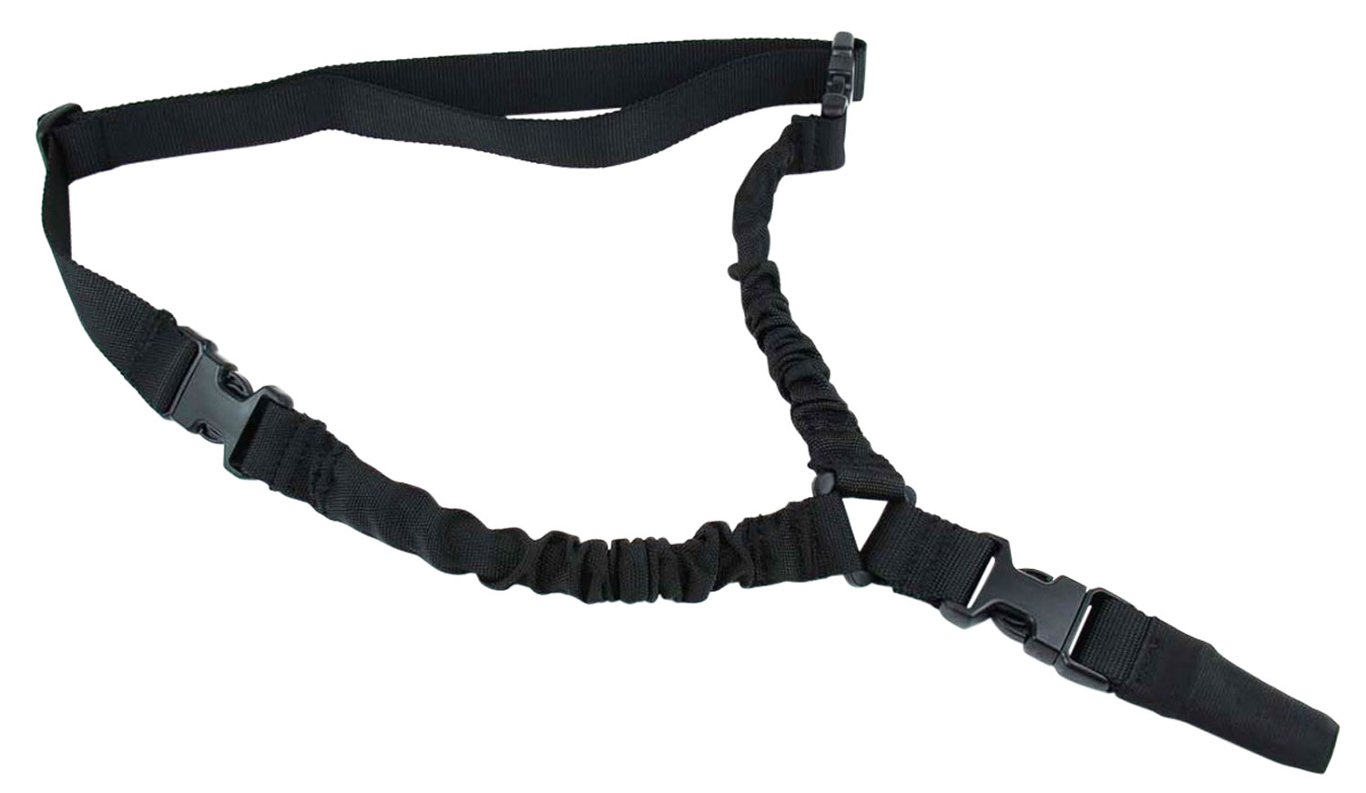 TacFire SL002B One Point Sling Black Nylon 30-40 OAL Adjustable Double Bungee Rifle