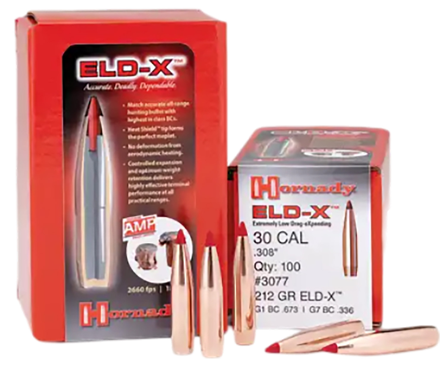 Hornady 3078 ELD-X Hunting 30 Cal .308 220 gr Extremely Low Drag-eXpanding
