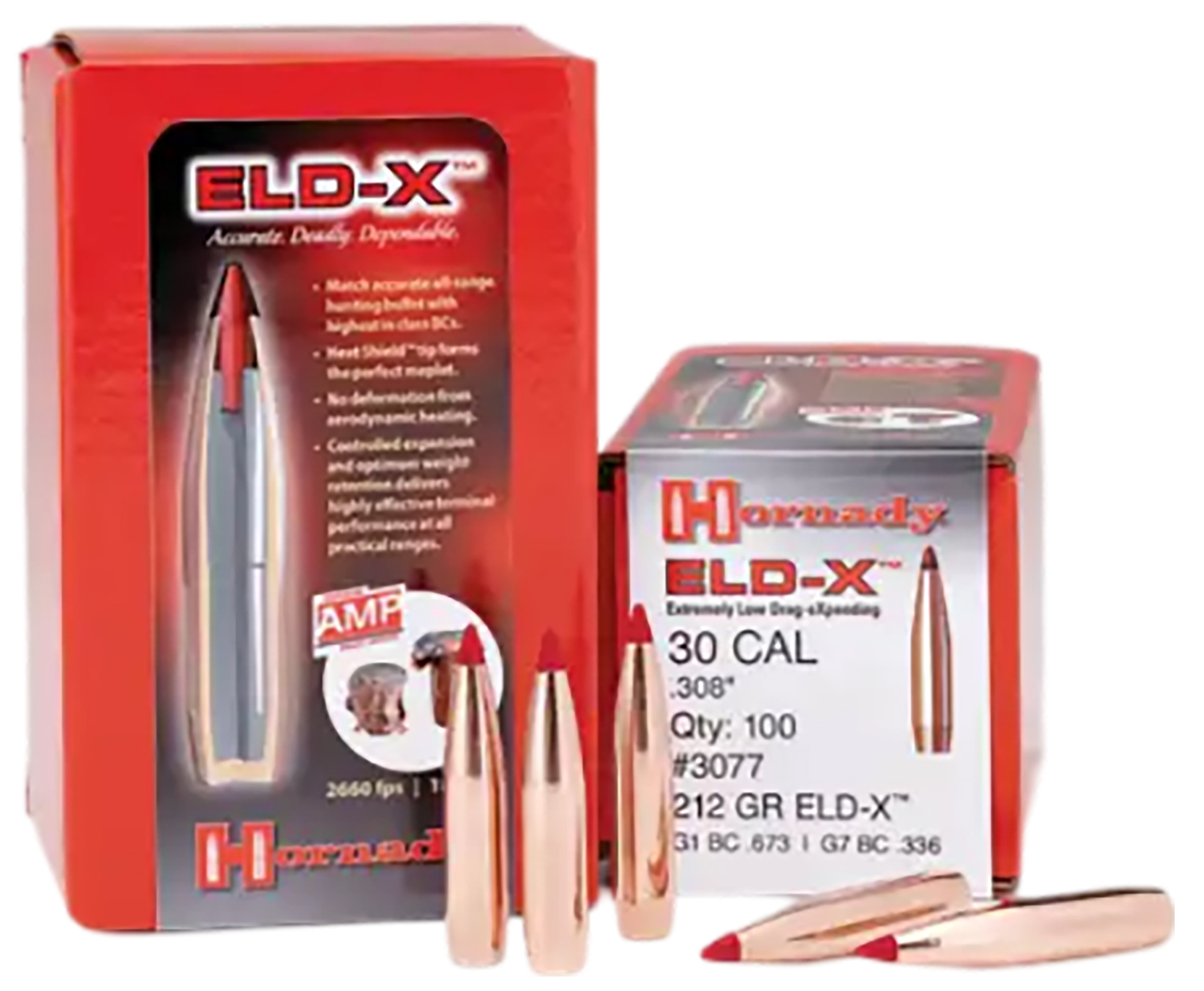 Hornady 30731 ELD Match Target 30 Cal .308 208 gr Extremely Low Drag-Match (ELD-M)