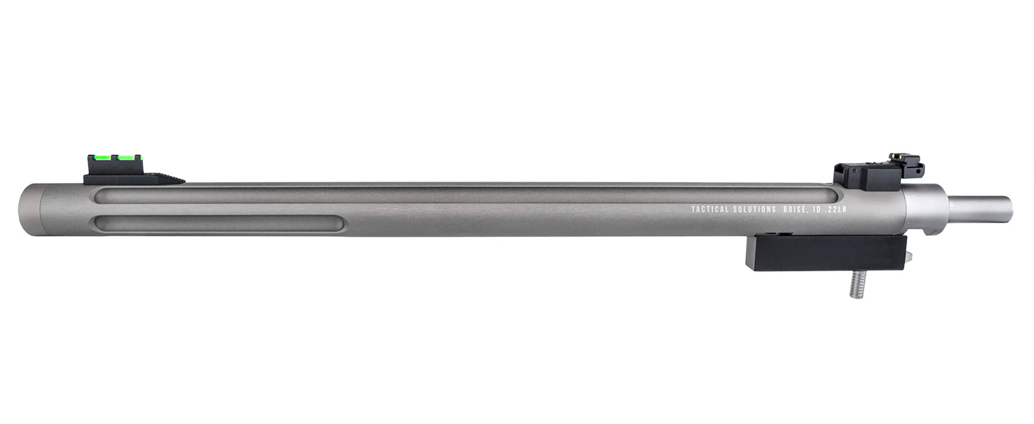 Tactical Solutions 1022TDGMG X-Ring Barrel 22 LR 16.50 Gunmetal Gray Finish  Aluminum Material Bull with Fluting, Threading & Sights for Ruger 10/22 Takedown
