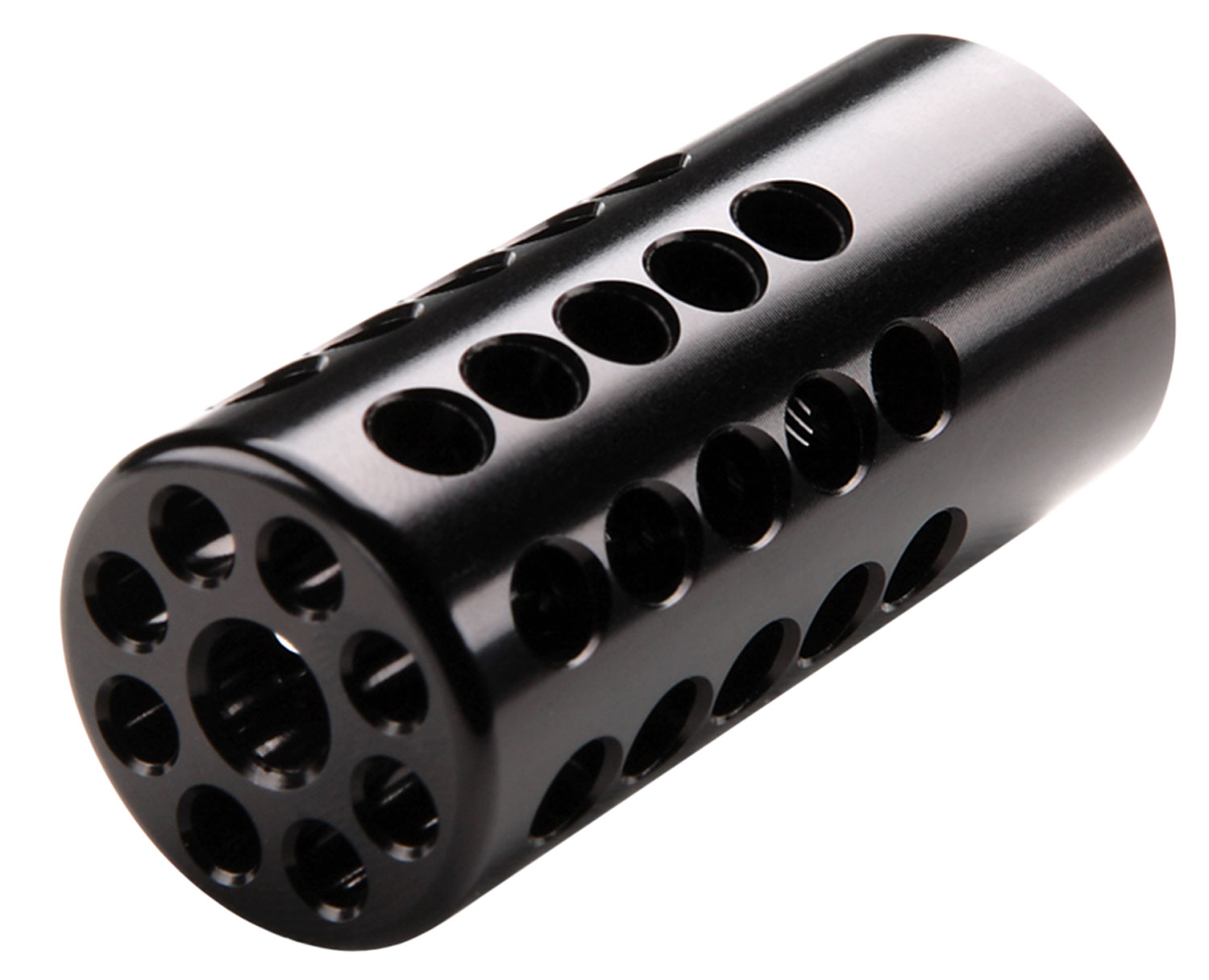 Tactical Solutions 1022CMPBLK X-Ring Compensator Black Gloss Aluminum with 1/2-28 tpi Threads, .920 Diameter & 360 Degree Ports for 22 LR Ruger 10/22