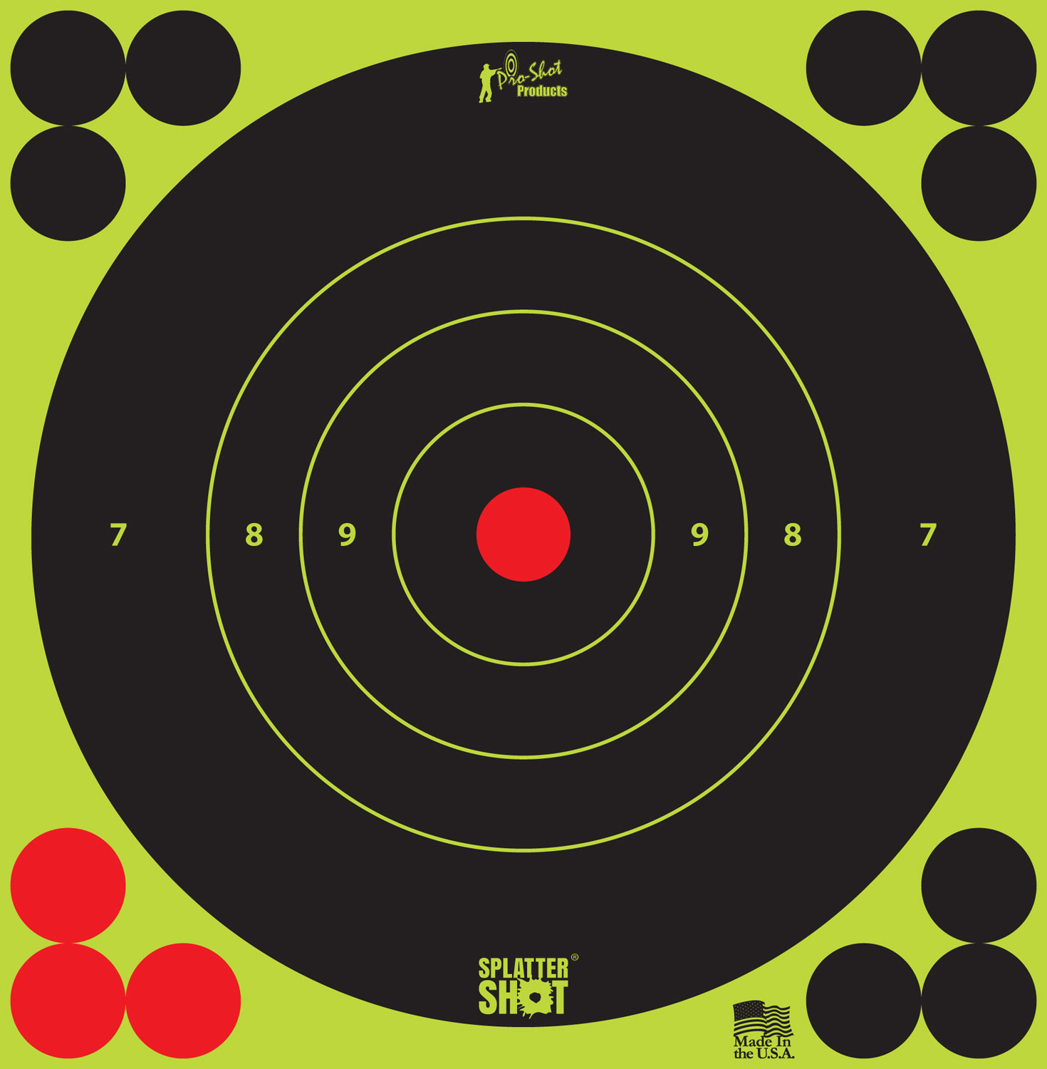 PROSHOT 6B-GREEN-12PK     6" SPLATTER BULLSEYE TRG