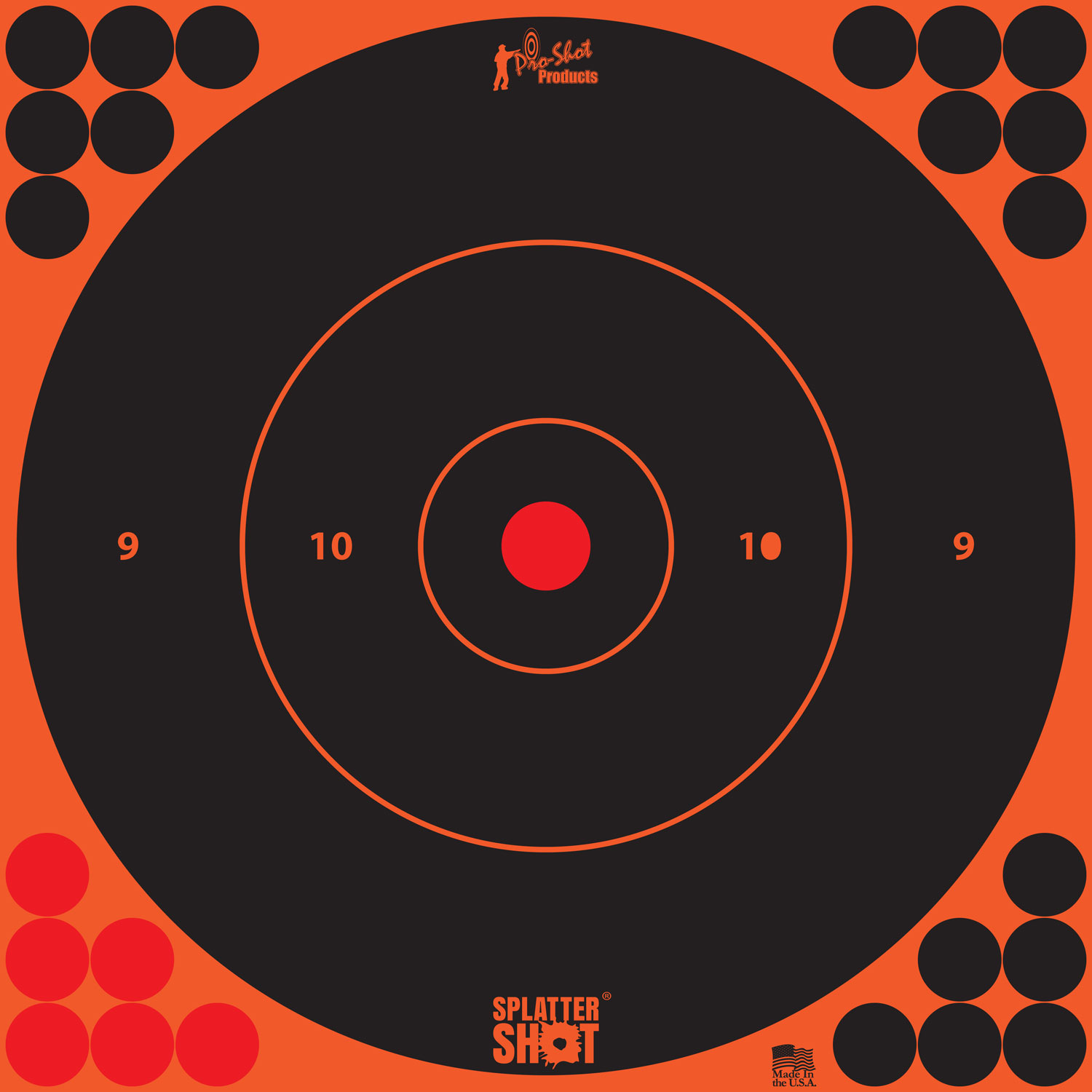 Pro-Shot Splatter Shot 12 Orange Bullseye Target 5/ct