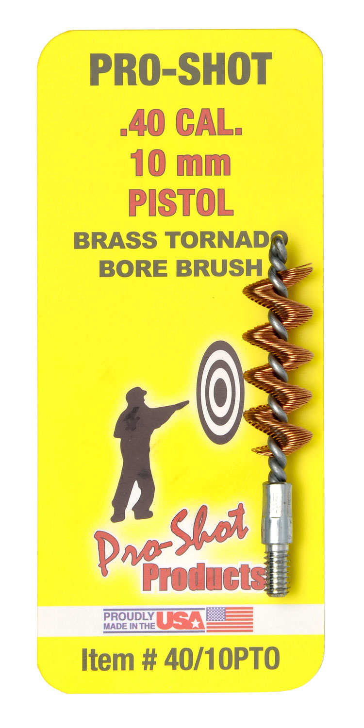 Pro-Shot 4010PTO Tornado Bore Brush .40- 10mm Cal Pistol #8-32 Thread Br...