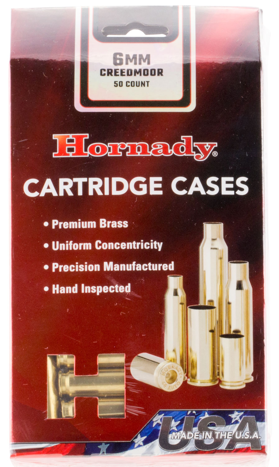 Hornady 86280 6mm Creedmoor Unprimed Brass Cases 50 Count