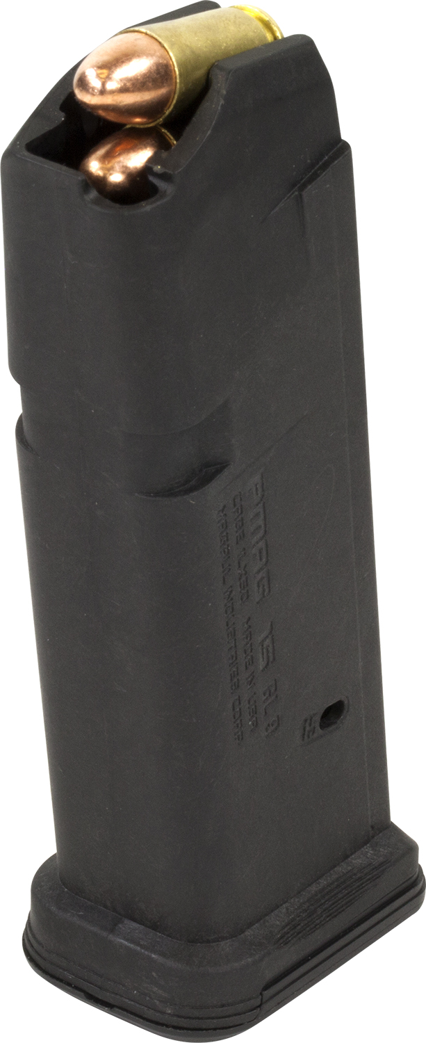 Magpul MAG550-BLK PMAG GL9 15rd 9mm Luger Compatible w/Glock 19 Black Polymer