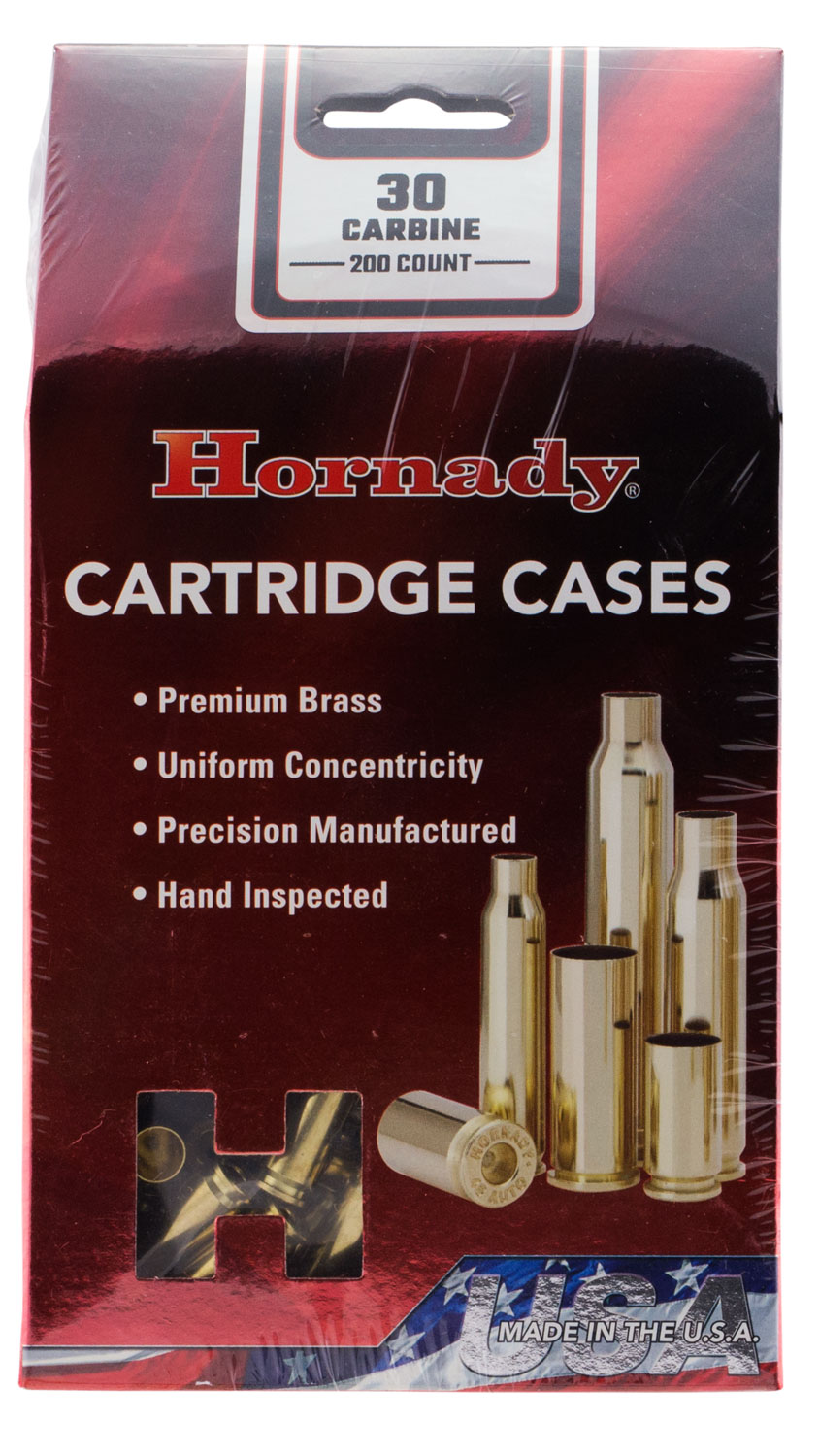 Hornady Unprimed Brass Rifle Cartridge Cases .30 Carbine 200-ct