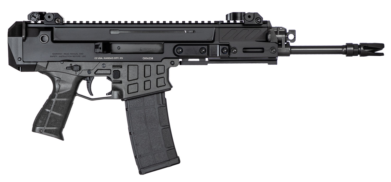 CZ-USA 91451 Bren 2 MS  5.56x45mm NATO 30+1 11.14" Black Cold Hammer Forged Barrel  & Frame, Black Polymer Grips