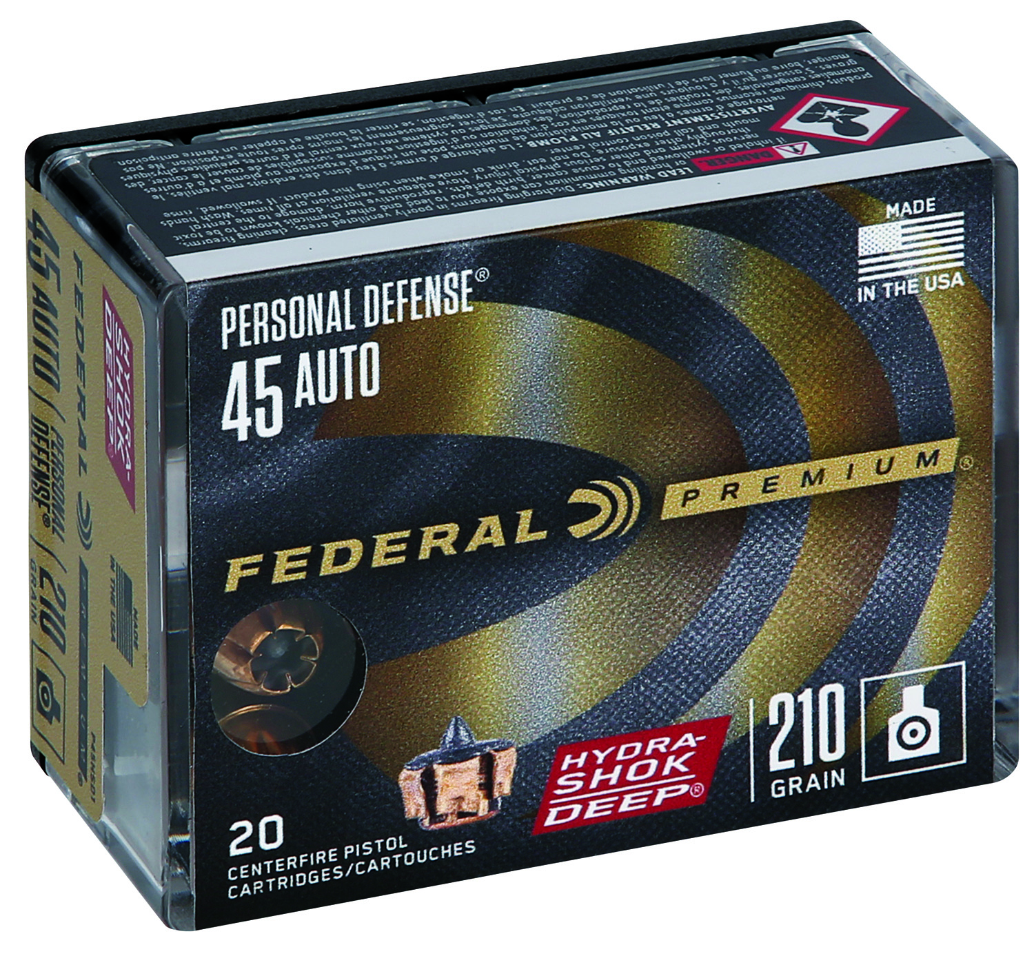 eral P45HSD1 Premium Personal Defense Hydra-Shok Deep Hollow Point 210 Grain .45 ACP/Auto 980 Fps Ammo