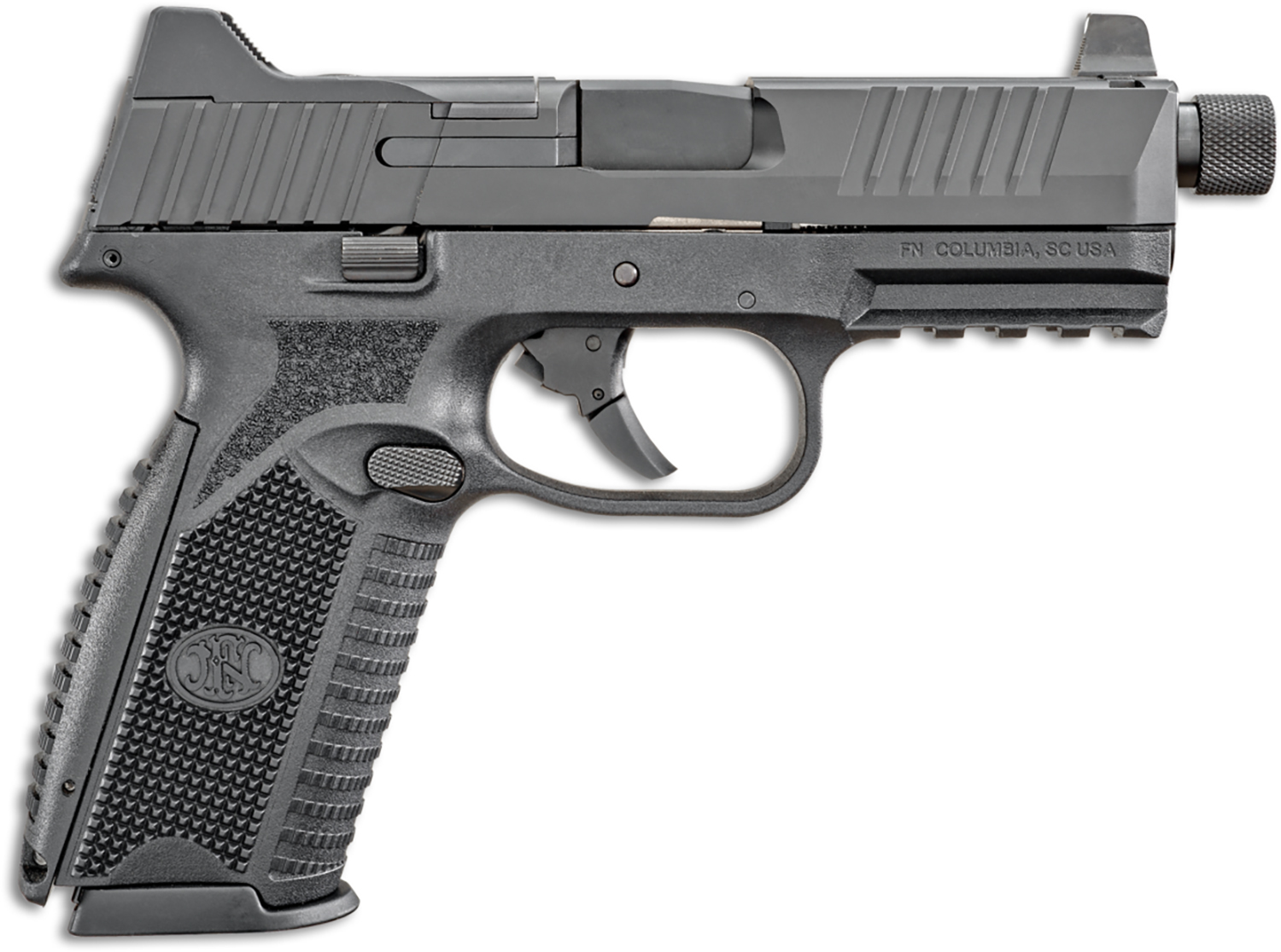 FN 66100527 509T  9mm Luger 10+1, 4.50" Black Steel Threaded Barrel, Matte Black Optic Ready/Serrated Stainless Steel Slide, Matte Black Polymer Frame w/Picatinny Rail