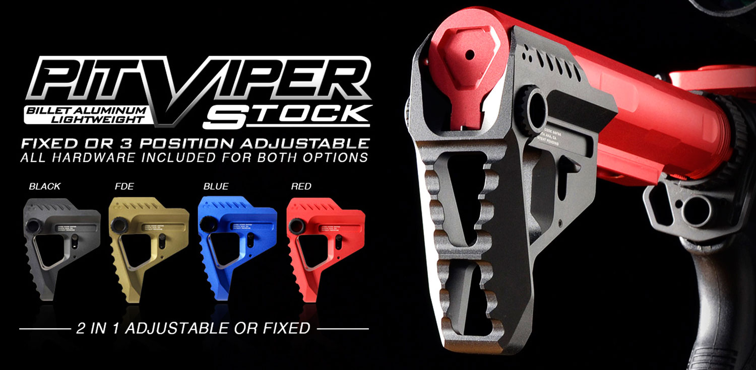Strike Industries Pit Viper Stock AR-Platform Adjustable Length Steel Al... - Strike Industries - RIFLE