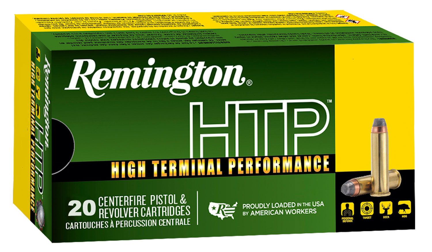 Remington Ammunition 21453 HTP 45 ACP 185 gr Jacket Hollow Point 20 Per ...