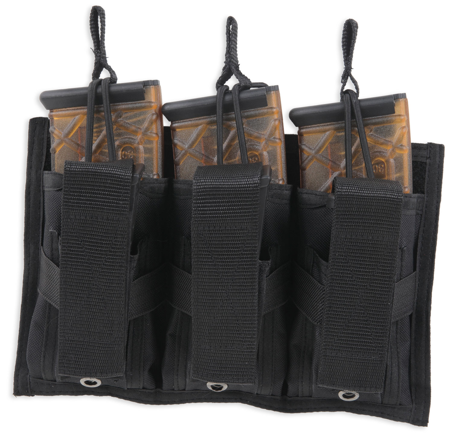BULLDOG CASES Tri-Double Molle Mag Pouch Holds 3 Msr + 3 Pistol Mags Black