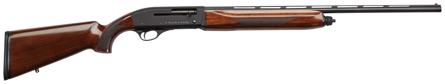 Charles Daly 930169 600  Full Size 28 Gauge Semi-Auto 2.75" 5+1 26" Blued Vent Rib Barrel, Black Anodized Aluminum Drilled & Tapped Receiver, Checkered Oiled Walnut Stock