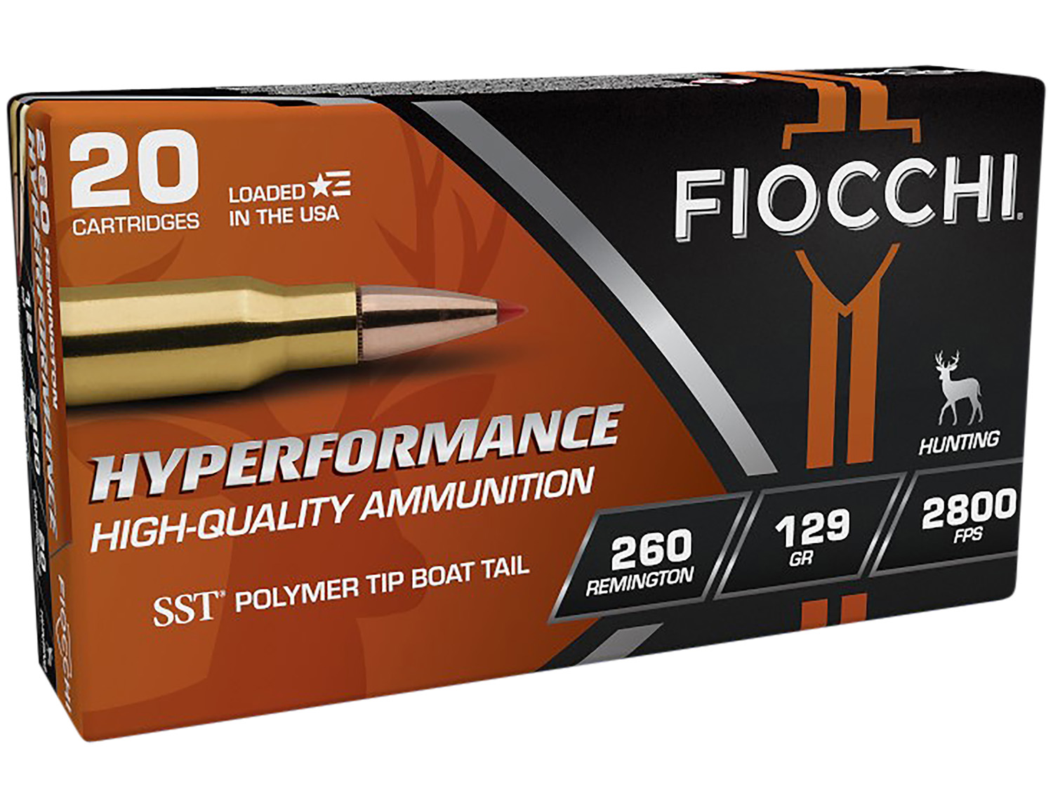 Fiocchi 260HSA Hyperformance  260Rem 129gr Super Shock Tip 20 Per Box/10 Case