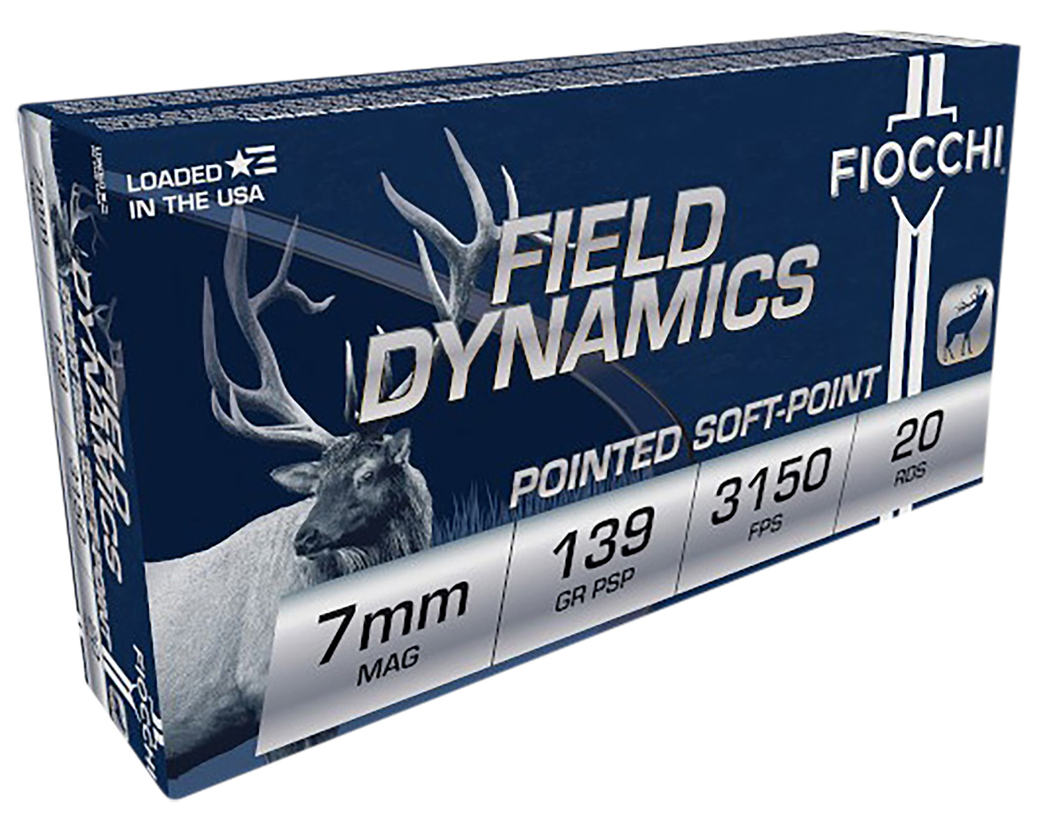 Fiocchi 7RMA Field Dynamics  7mmRemMag 139gr Pointed Soft Point 20 Per Box/10 Case