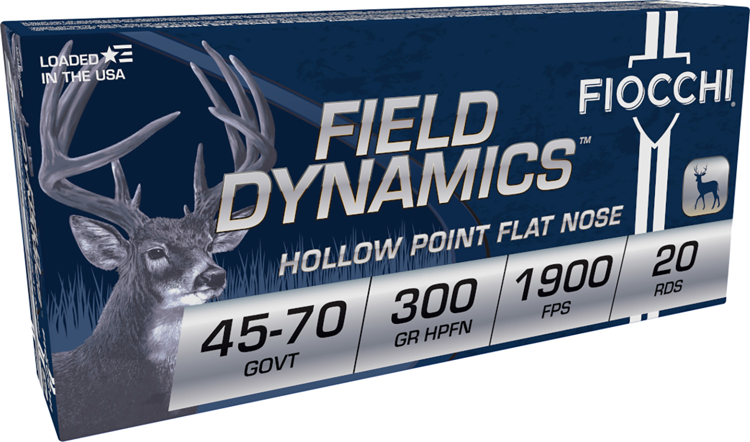 Fiocchi 4570B Field Dynamics  45-70Gov 300gr Hollow Point Flat Nose 20 Per Box/10 Case
