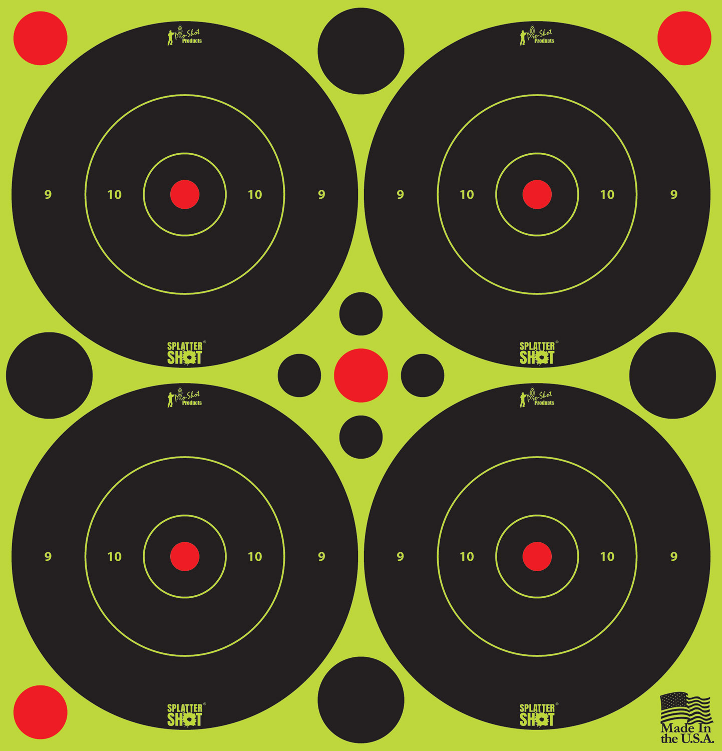 PROSHOT 3B-GREEN-48       3" SPLATTER BULLSEYE TRG