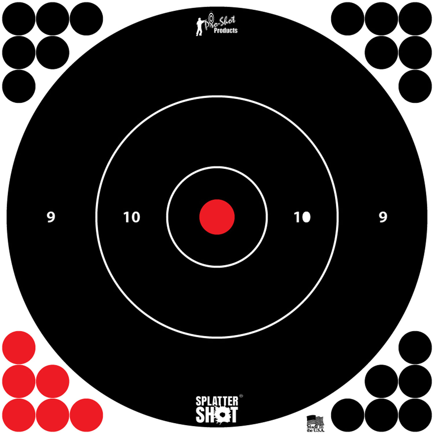PROSHOT 12B-WHTE-TG-5PK  12" SPLATTR SHOT BULLSEYE