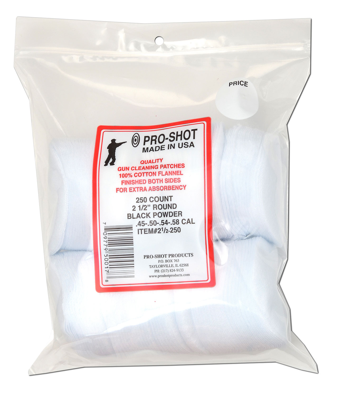 PROSHOT 21/2-250   45-58CAL 21/2"    PATCH 250