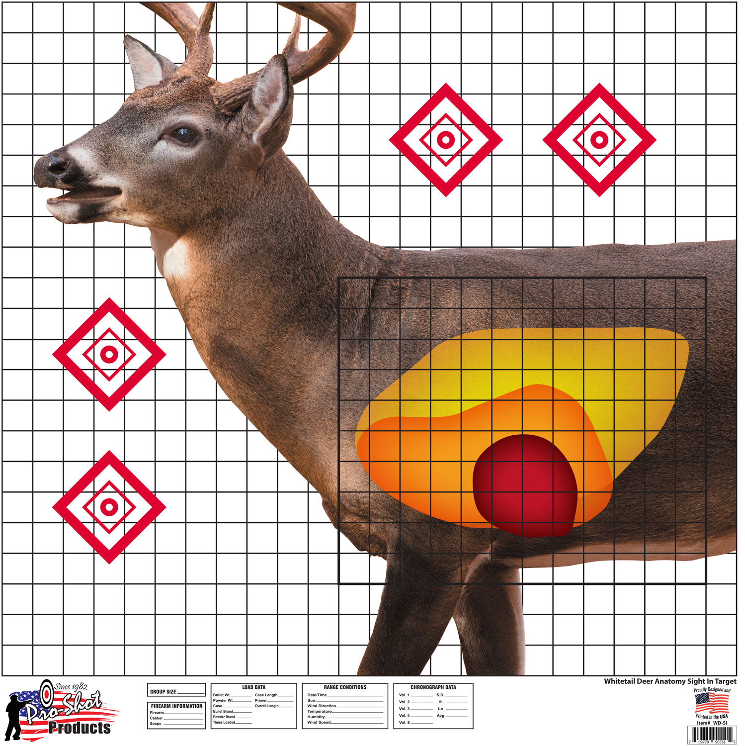 Pro-Shot Whitetail Deer Sight In Target 25 X 25 5/ct - Pro-Shot Products - 25" X 25"