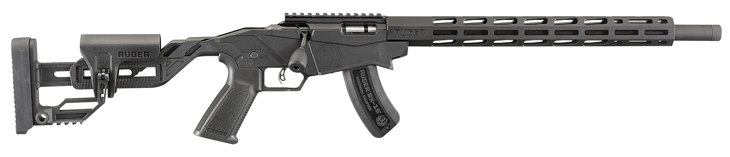 Ruger 8404 Precision Rimfire  22 WMR 15+1 18" Threaded Barrel, Hard Coat Anodized Finish, 15" Free-Float Handguards w/M-Lok Slots, Synthetic Adjustable Quick-Fit Precision Rimfire Stock, Black Polymer
