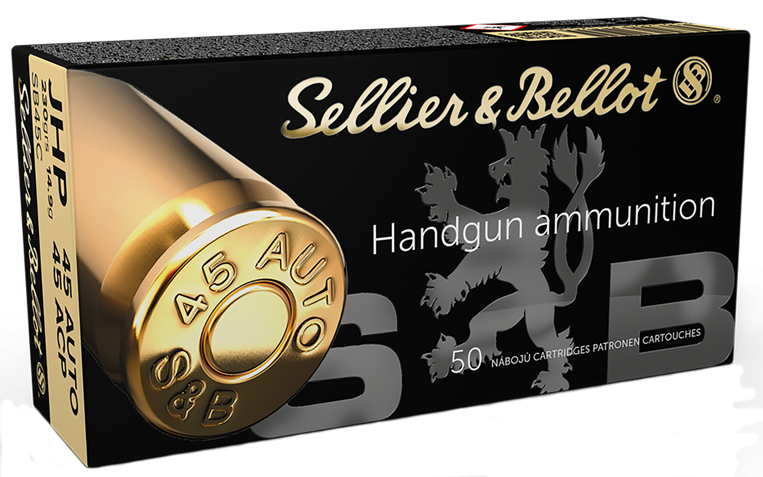 Sellier & Bellot SB45C .45 ACP 230gr JHP Ammo 50 Rounds Box
