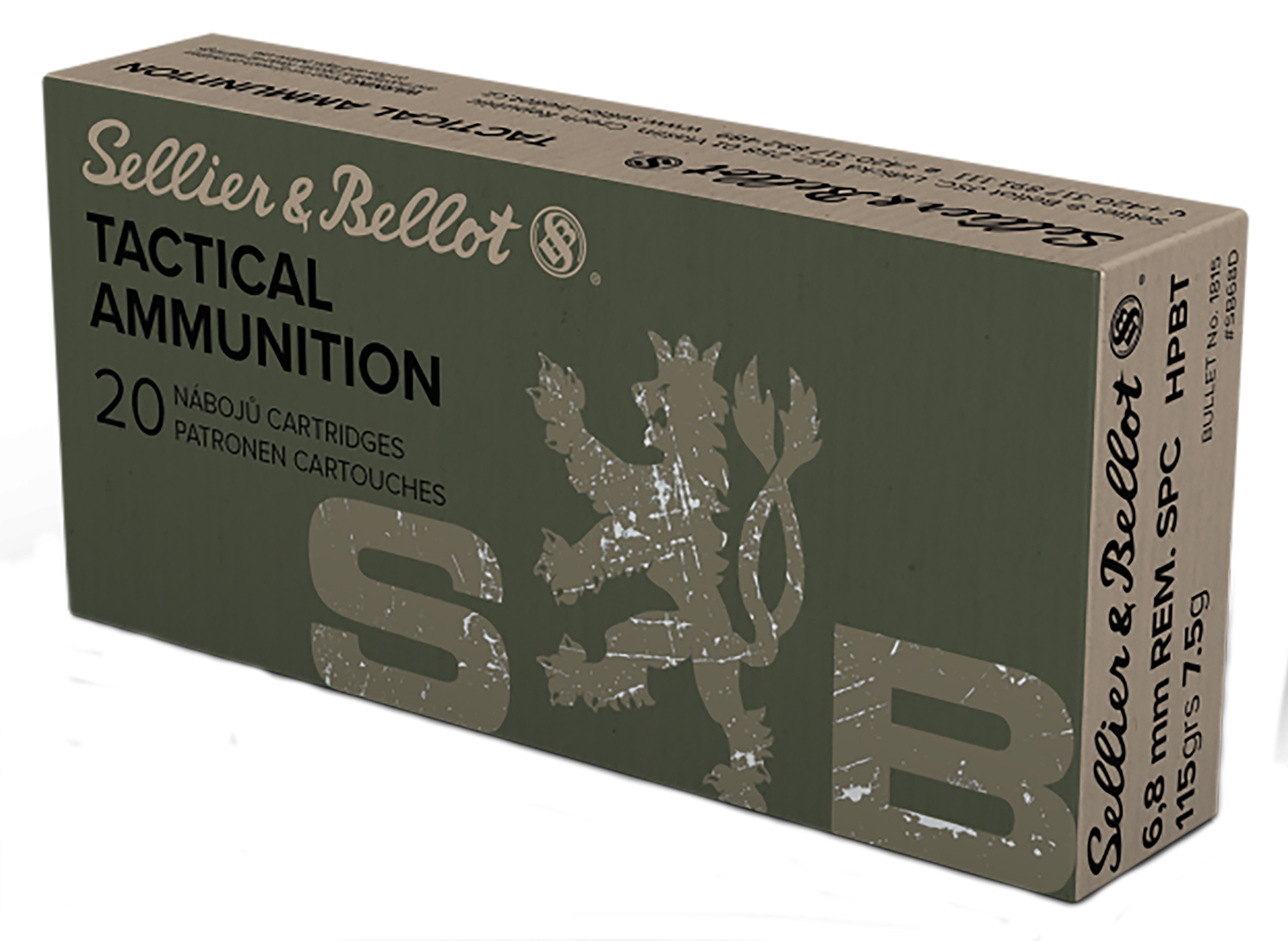Sellier & Bellot SB68D 6.8mm Rem SPC 115gr HPBT 20-Round Box