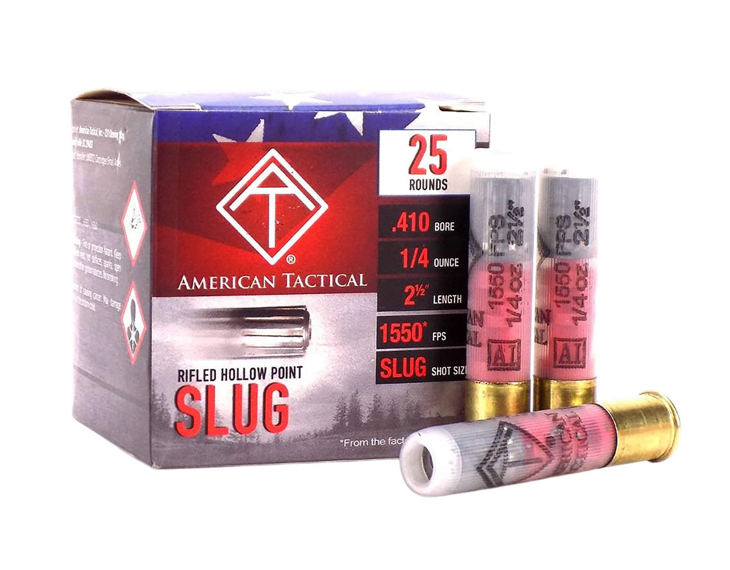 ATI ATIAC410R Shotshell  410Gauge 2.50 1/2oz Slug Shot 25 Per Box/10 Case