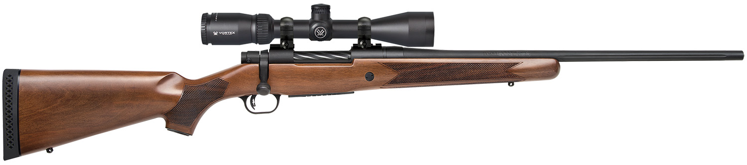 Mossberg 27941 Patriot  270 Win Caliber with 5+1 Capacity, 22" Fluted Barrel, Matte Blued Metal Finish & Walnut Stock Right Hand (Full Size) Includes Vortex Crossfire II 3-9x40mm Scope